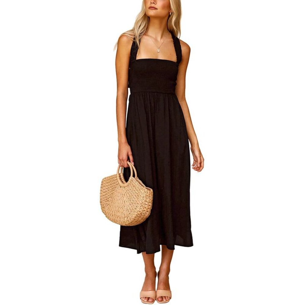 Leon Gori Womens  Solid Midi Dress